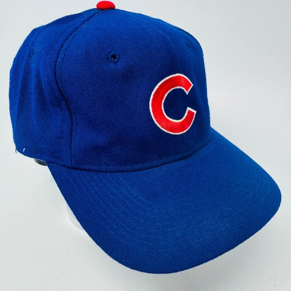 VTG Chicago Cubs Baseball Hat 7 1/4 Blue Red C Logo Sports Specialties 100% Wool